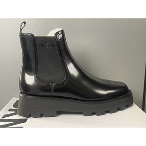 DKNY Boots Womens Size 8.5 Black Senni Chelsea Lug Sole Ankle Platform Booties